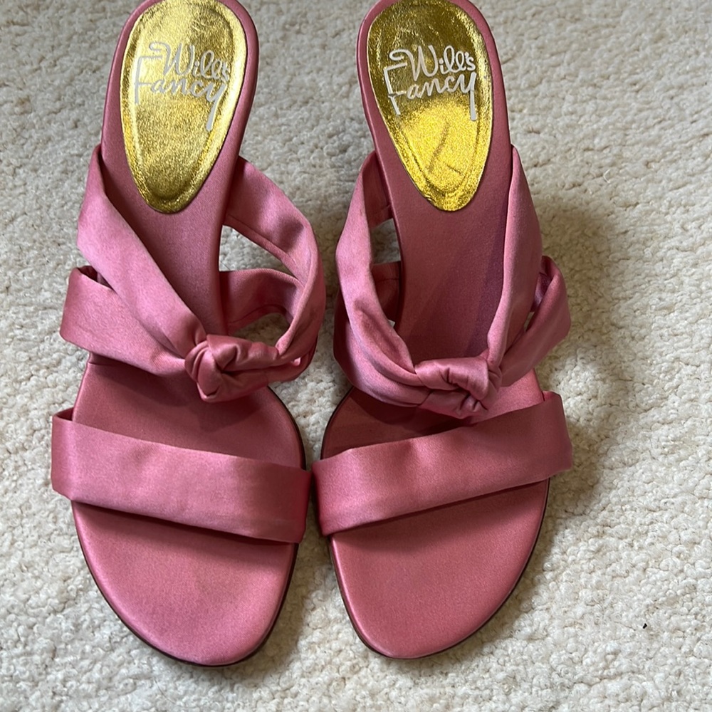 Elegant Pink Satin Sandals